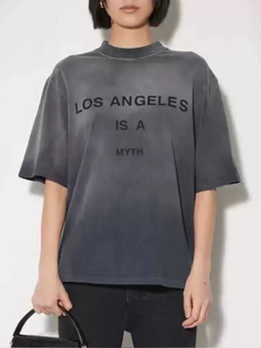 ANINE BING Avi Tee Myth Los Angeles in Charcoal, Size S